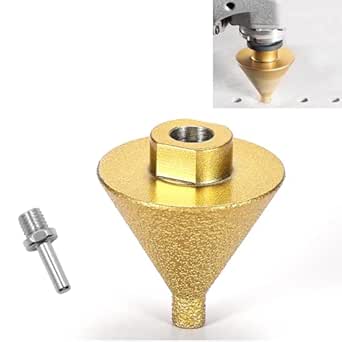 Diamant Afschuiningsboor, 38 Mm 50 Korrel M10 Draad voor Marmeren Kwarts Keramische Tegels, Vervaardigd met Diamantmateriaal, Diamant Conische Slijper