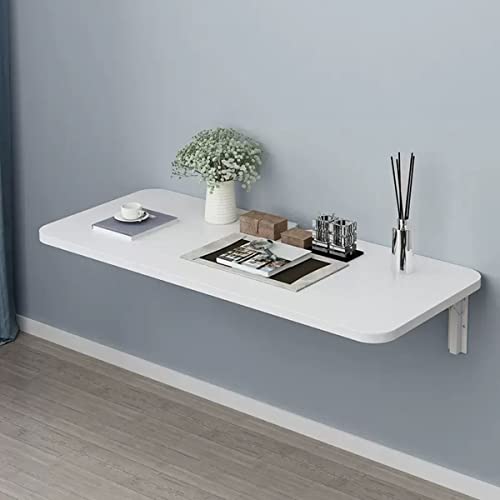 Genérico Mesa Plegable Mesa Plegable De Pared 40x30cm 60x40cm 80x40cm 120x40cm 80x50cm 100x50cm Escritorio Plegable Mesa De Pared Mesa Mesa De Pared Plegable Que Ahorra Espacio (Color: Blanco, Tamaño