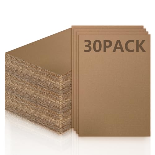 Coco Berming Cartone Ondulato 30 Pezzi, 3mm Fogli Cartoncino Ondulatos, Marrone Kraft Piatto per fai da te, Pittura, Modellismo, Arti e Mestieri, Corrispondenza Imballaggio (A4)