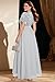 Plus Size Silver Gray Dress Grey Mother of Bride Groom Formal Evening Bridesmaid Prom Sequin Long Wedding Guest Dresses
