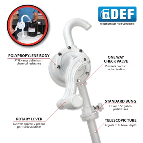 Image of Performance Tool W54285 DEF (Diesel Exhaust Fluid) Rotary Barrel Pump for 55 Gallon Drums