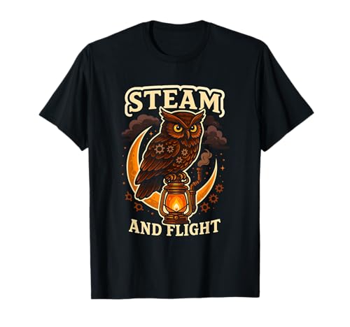 Steampunk Owl Retro Mechanische Kunst Hipster Fantasy Fans T-Shirt