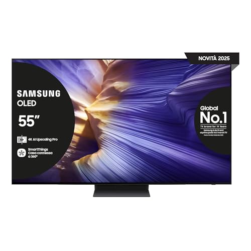 Samsung Smart TV 55'' QE55S94FAEXZT OLED 4K, NQ4 AI Gen3 Processor, 4K AI Upscaling Pro, Motion Xcelerator 144Hz, Dolby Atmos & OTS Lite, LaserSlim Design, 2025
