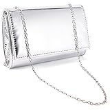 Die Clutch kann dank des abnehmbaren Metallkettenriemens in der Hand und auf der Schulter getragen werden.