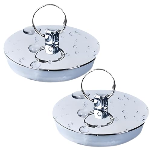 Tomedeks 2 Piezas Tapon Bañera, Tapón De Drenaje, Tapones Universales De Acero Inoxidable, Tapón Lavabo Baño, Estándar Tapones De Bañera, Tapones Lavabo para Lavabo Baño Desagüe(42-43Mm)