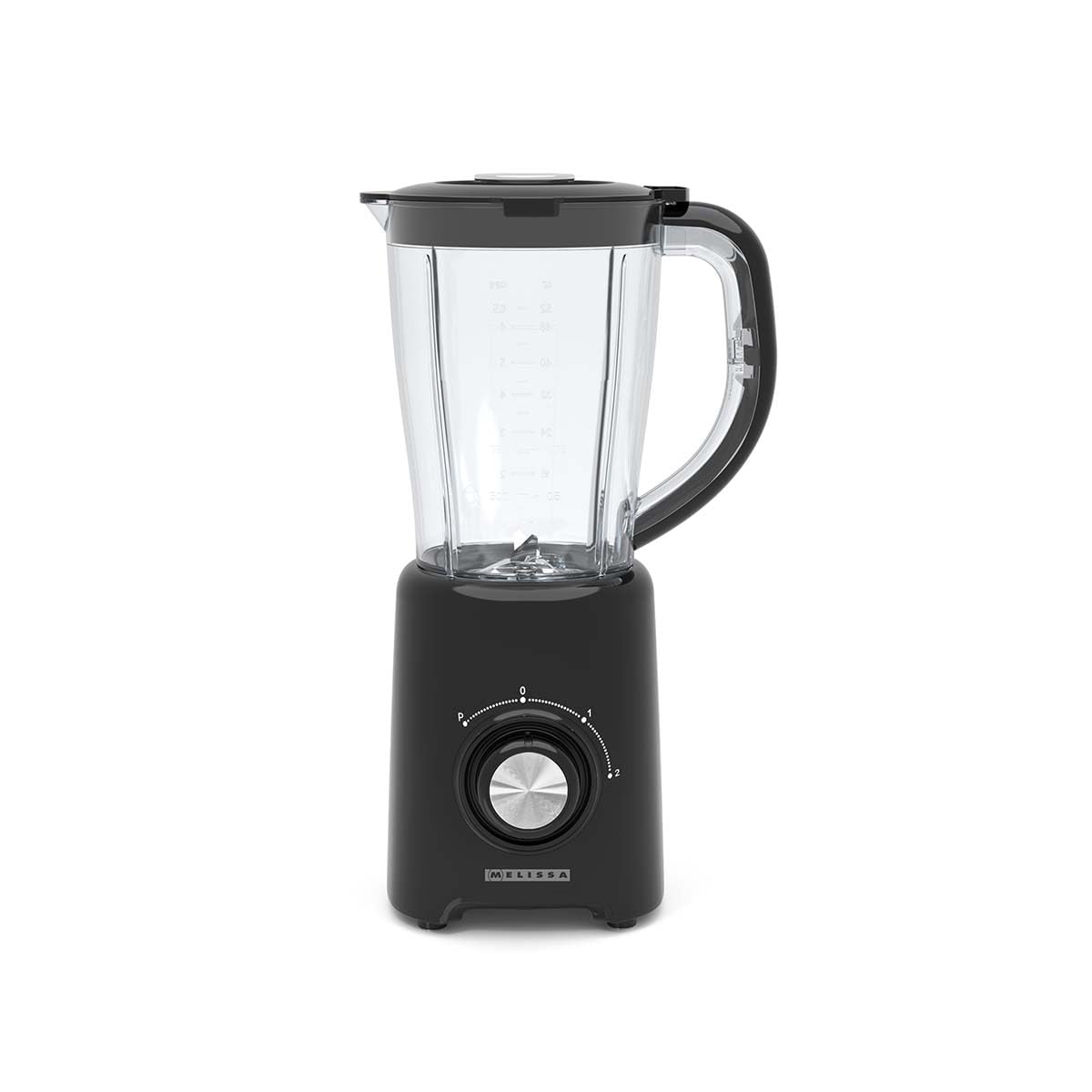 Melissa Schwarz Standmixer 800W - 1,5L Kunststoffkrug - 2 Geschwindigkeiten Mit Pulsfunktion - 4 Edelstahlklingen - Smoothie Maker Für Suppen Und Smoothies