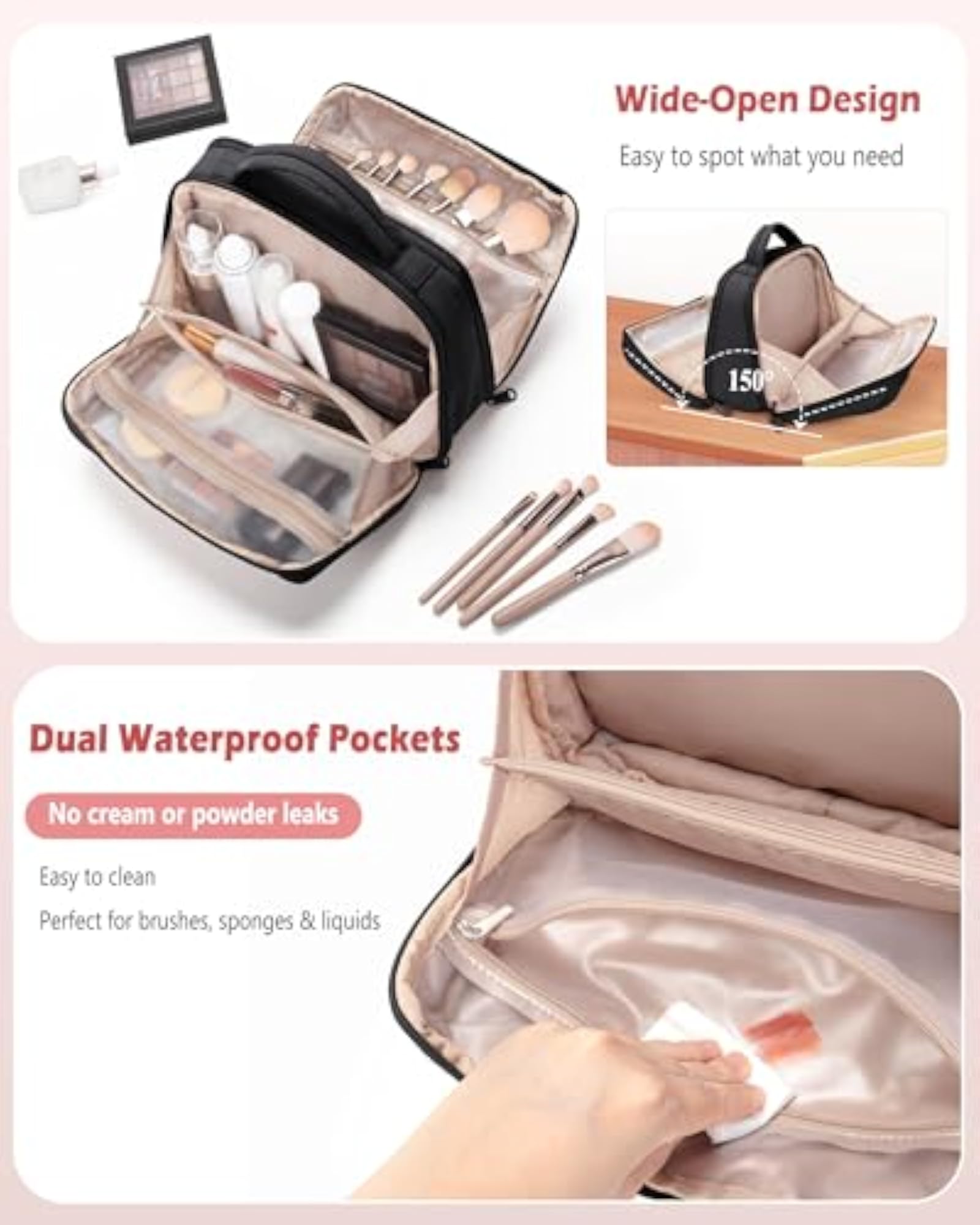 Puffy Travel Makeup Bag for Women