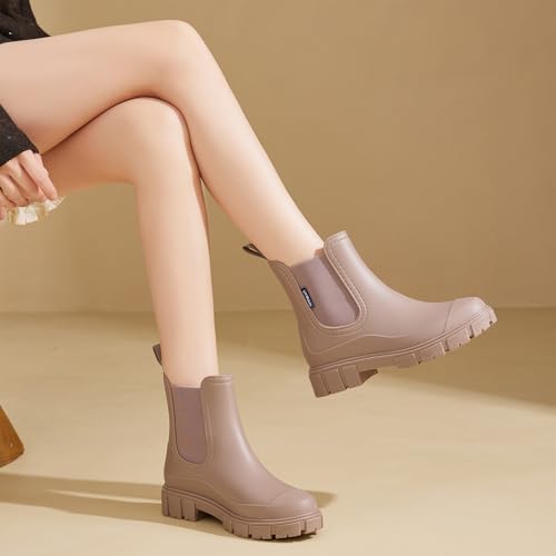 Image of WOWSTICK Women's Ankle Rain Boots Waterproof Lightweight Slip Resistant Fashion Garden Booties
