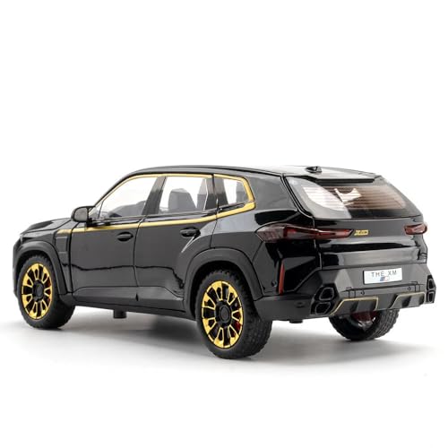 Image of 1:24 B.M.W XM SUV Diecast Alloy Model Car - Pull Back Toy Vehicle with Sound, Lights, Openable Doors - Metal Sports Car Toy Gift for Boys & Kids (Black)