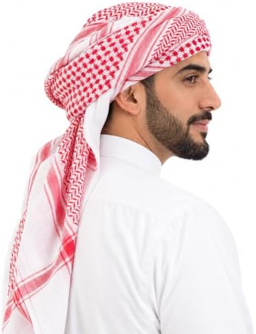 HOMELEX Keffiyeh Arab Head Scarf for Men Sheikh Muslim Turban Saudi Dubai Headwear
