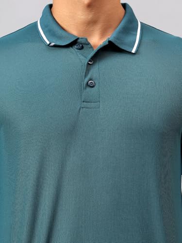 Image of Vector X Adults Mens Sports Wear Polyester Half Sleeves All Day Wear tee Shirt Polo T Shirt Detailing with Contrast Color Tipping on Sleeves & Collar for Casual Wear Regular Fit Tshirts