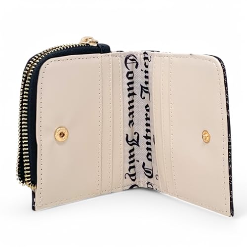 Juicy Couture Women's L Zip Card Case Wallet (Fashion Statement Black Beige/Liquorice)3