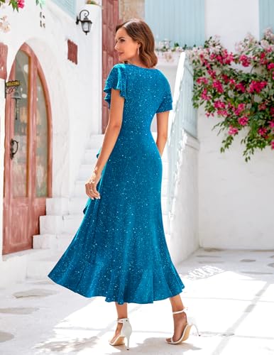 Image of BeryLove Womens Wedding Guest Dress Sequin Formal Dresses for Women | Stunning evening gowns for women suitable for prom homecoming bridesmaid and mother of the bride formal events