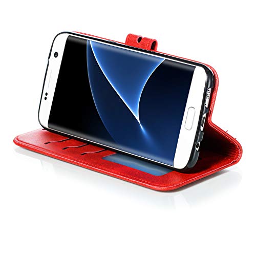 スマホケース Samsung Galaxy S7 Edge ケース 手帳型 猫 ギャラクシーs7エッジ ケース ねこ ギャラクシー Sc 02h 携帯カバー猫柄 赤い ギャラクシーscv33手帳型ケース ネコ レッド 保護ケース 耐衝撃 財布型 カード収纳 マグネット スタンド 機能 手帳型 5 5インチ 工业