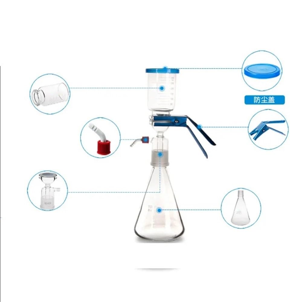 Attrezzature e forniture di laboratorio Testa di filtraggio in vetro for apparecchio filtrazione sotto vuoto da 1000 ml Filtro a membrana a sabbia Vetreria laboratorio
