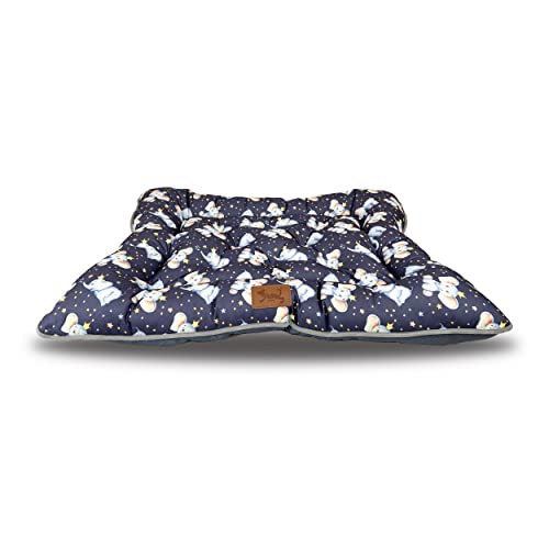 Meishida Cama para Perros Lavable Mediano, Colchoneta Perro y Gato Estampada Antideslizante con Relleno de Fibra Hueca (M - 55 x 70 x 8 cm) Cover