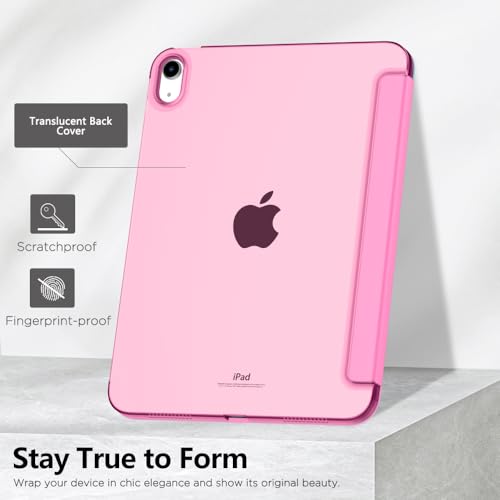 Image of MoKo for iPad (A16) 11th Generation Case 11 Inch 2025, iPad 10th Generation Case 10.9 Inch 2022, Slim Stand Hard PC Translucent Back Shell Smart Cover, Support Touch ID, Auto Wake /Sleep, Peony