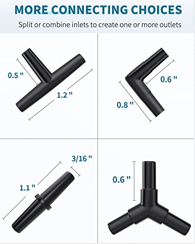 Pawfly 25 Feet Black Airline Tubing Standard Aquarium Air Pump Accessories Set With Suction Cups Connectors And Check Valves #TOP3