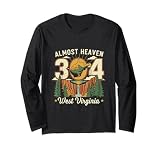 Almost Heaven 304 West Virginia Map Pride Gift Long Sleeve T-Shirt