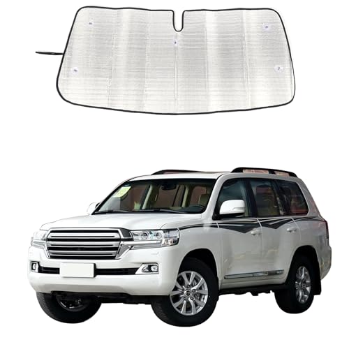 Heutamo Windshield Sun Shade Compatible with Toyota Land Cruiser GXR, Front Window Sunshade Heat Blocker Visor Protector Reflective Sunshade Keep Your Car Cooler,1PCS