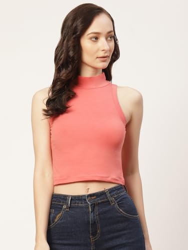Image of Women Solid Super Soft streachable Cotton Blended Crop Top