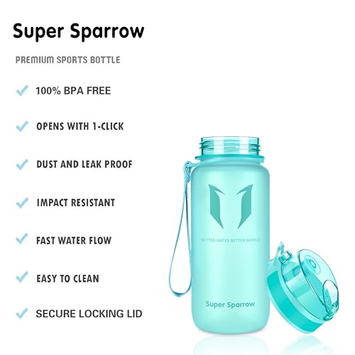 Super Sparrow Sports Water Bottle - 350ml - Non-Toxic BPA Free & Eco-Friendly Tritan Co-Polyester Plastic - For Running, Gym, Yoga, Outdoors and Camping - Image 2