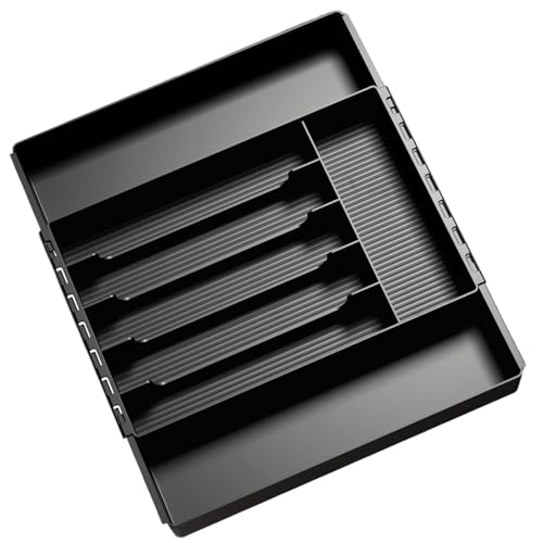 RETUOLWAG Bandeja versátil para cajones de cubiertos con compartimentos ajustables, organizador de cubiertos de cocina