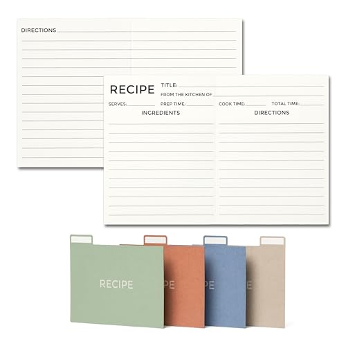 Diakos Recipe Cards 4x6 with Dividers Set - 50 Blank