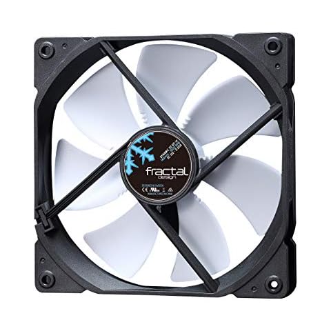 Fractal Design Dynamic X2 GP-14 Computer Fan - Silent Fan - High Airflow - 140x140x25 mm - 1000RPM - FDB-Bearings - Trip Wire - Aerodynamically shaped struts - 12v - Black/White (Single) Cover