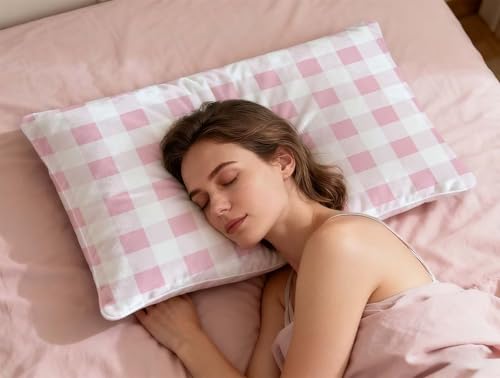 Housse de coussin rose 40x60 lavable avec fermeture eclair robuste pour protéger vos oreillers - 7