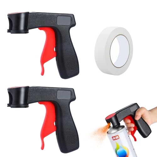 2Stück Farbspritzpistole Griff,Spraydosen,Spraydosen Handgrif,Sprühdosenhalter,Pistolengriff Für Sprühdosen,Wird Mit Einem Abdeckband Geliefert,Spraydosen Handgriff Für Rad-Heimwerker,Ortsmarkierungen