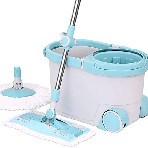 Mop Set Eimer mit Rollen und Leicht Wring Trockner Korb, Teleskopgriff, 360-Grad-Kreisel Mop Bucket