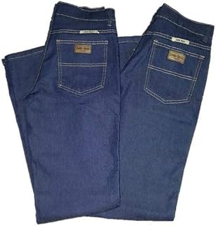 Kit 2 Calças Jeans Masculina Básica Trabalho Lycra Ref:916 - Azul-escuro - AMACIADA - 46