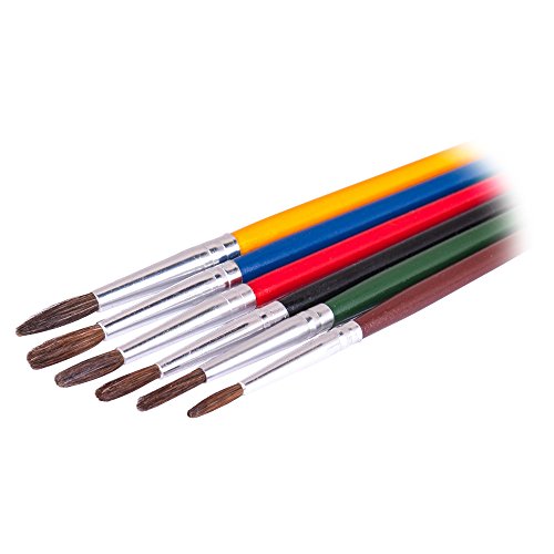 AES Industries Round Tip Camel Hair Artist Brush Set - 24pcs of each size No. 1 through No. 6