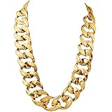 Markeny Men's Chunky Necklace, Rapper Fake Gold Chain 90s Hip Hop Fake Gold Necklace Costume Accessory (27.5 Inches*1.37inches)
