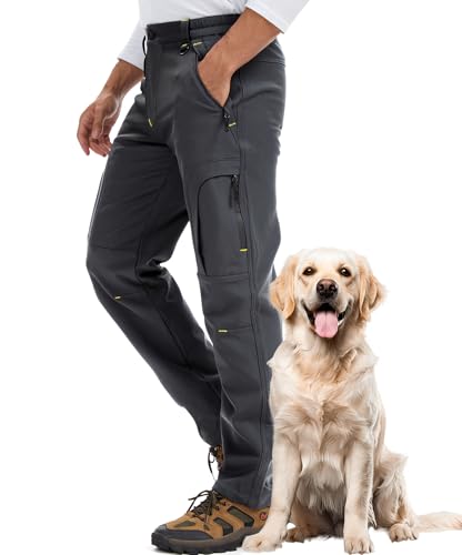 Lizorn Mens Snow Ski Fleece Lined Hiking Pants Insulated