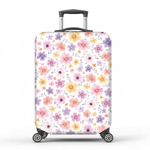 Cover Pink & Purple Small Flowers Leaf Elastic Baggage Cover