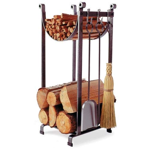 Enclume Sling Log Rack With Fireplace Tools, Hammered Steel #TOP3