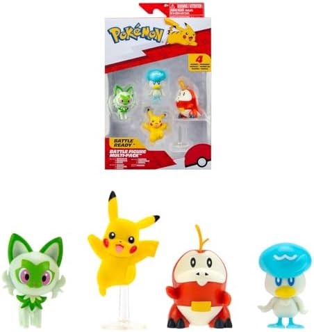 SUNNY, Multipack Figuras Geração 9, Pokémon - 4 Figuras de 5 cm