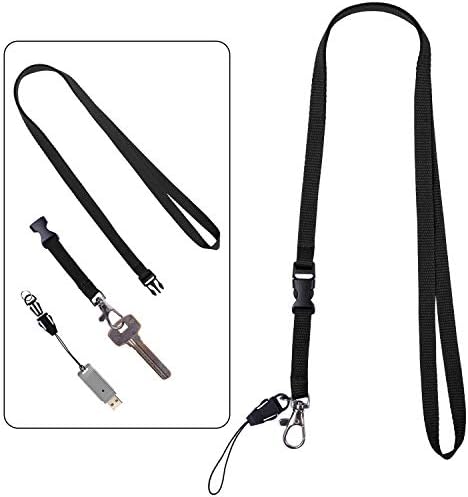 Wisdompro 10 Pcs Neck Strap Lanyard, 22 Inch Polyester Office Lanyard with Swivel Clip and Detachable Buckle for Phone, Camera, USB, Keys, Keychain, ID Badge Holder