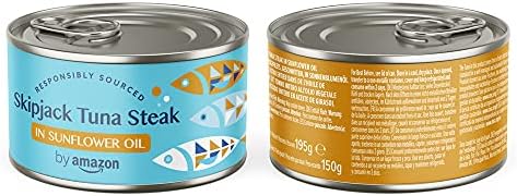 by Amazon Skipjack Tuna Steak in Sunflower Oil, 6 x 195g