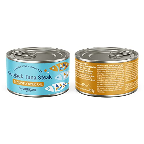 by Amazon Thunfischfilets, geschnitten, in Sonnenblumenöl, 195g, 6er-Pack