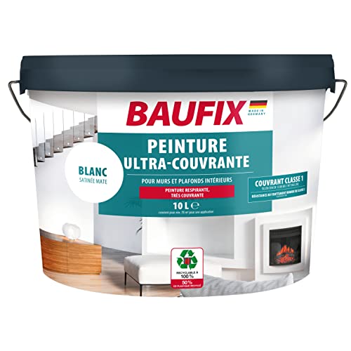 Baufix Peinture Mur Satinée Blanche 10L