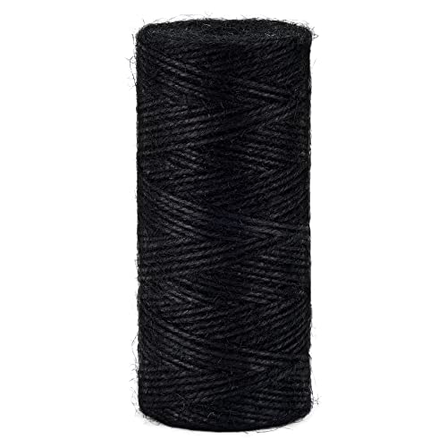 Spago di iuta 2mm ±160m, nero corda imballaggio, spago fai da te, decorazione, giardino