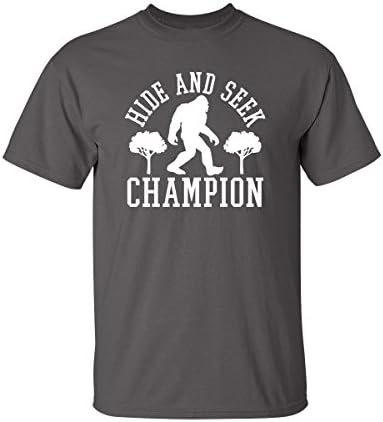 Bigfoot Hide and Seek Graphic Novelty T Shirt M Charcoal