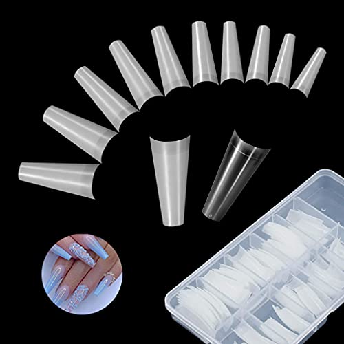 Français Nail Tip 100 pcs Naturel Faux Ongles Demi Couverture Faux Ongles, Artificielle Ballerine Ongles Art Astuce 10 Tailles Cover