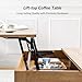 HULALA HOME Coffee Table Lift Top with Storage, Gourd-Shaped Legs, Wood Convertible Table for Living Room, Natural