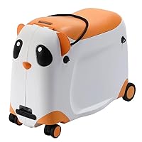 WTTTTW Children's Ride-on Suitcase, Cartoon Panda Shape Rolling Luggage, Fashion Cute Travel Suitcase for Kids, Boys Girls Carry on Bag Suitcases, Waterproof Ridable,Orange