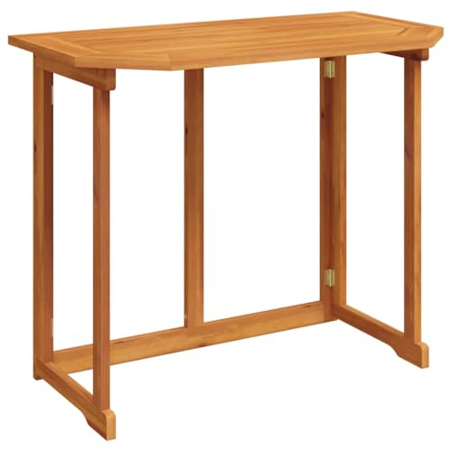 vidaXL Tavolo da Balcone Rustico Tavolino Consolle Tavolo da Esterno Tavolo da Giardino Arredi per Esterni Arredamento Legno Massello di Acacia