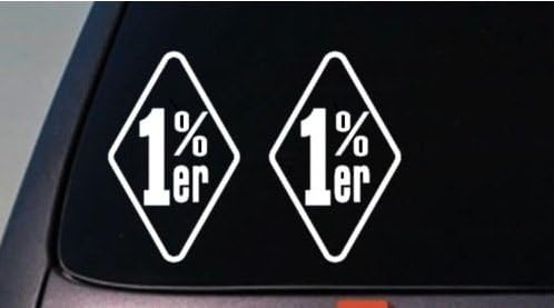 1% ER ONE PERCENTER BIKER VINYL DECAL/STICKER PAIR 6"C134